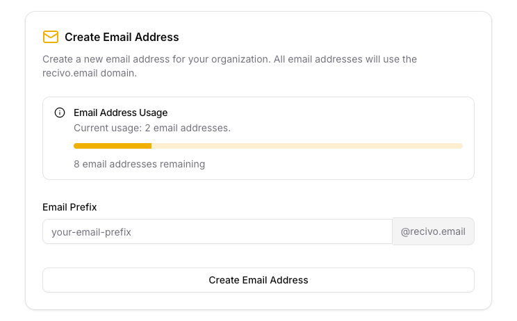 Creating an email address